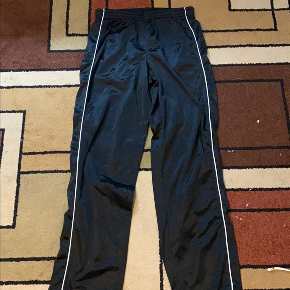 black with white strip sweat pants